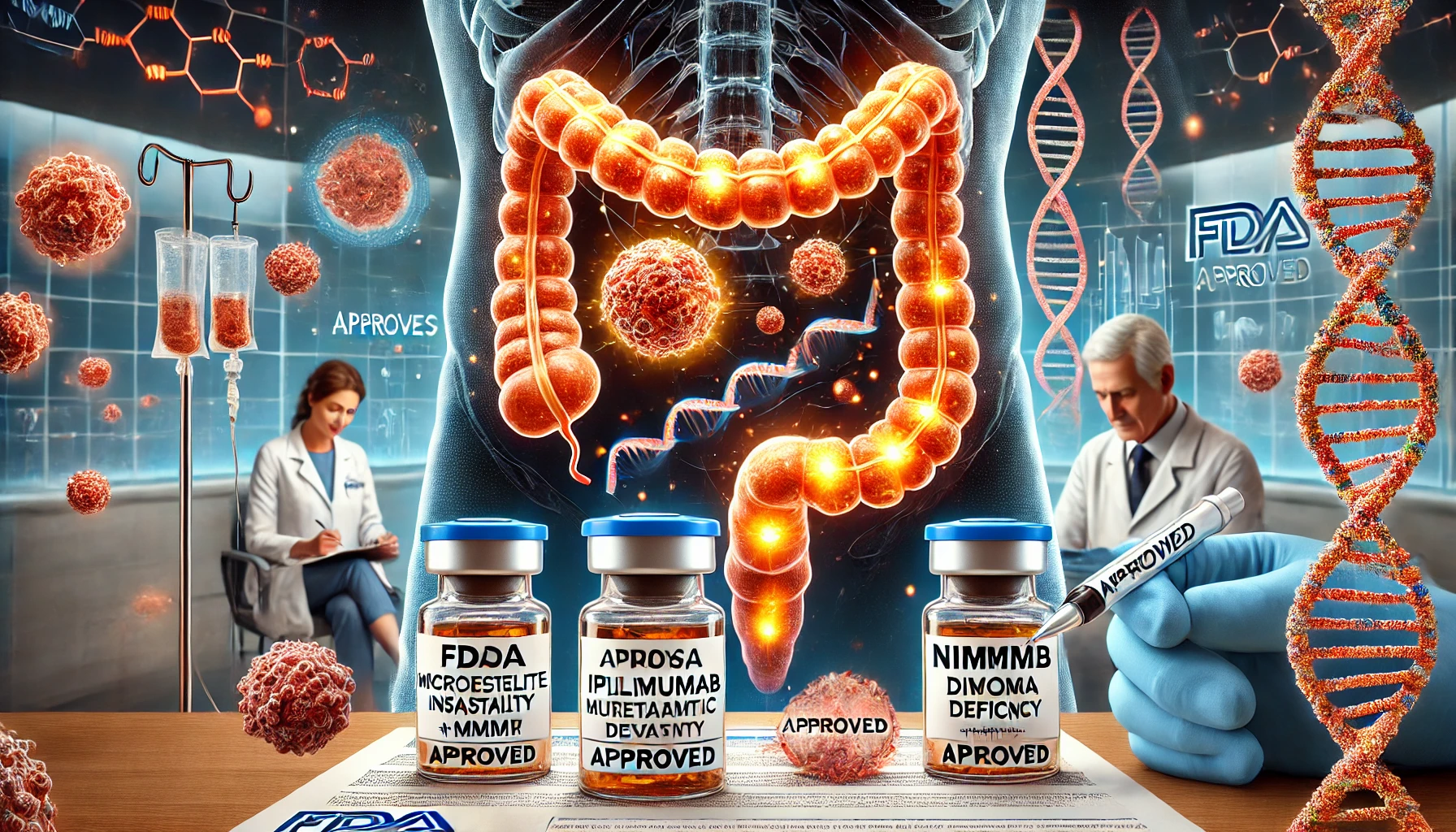 Rezeke edilemeyen veya metastatik MSI-H veya dMMR kolorektal kanseri için ipilimumab ile nivolumabı onayladı.
